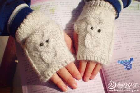 明月棒针猫头鹰毛衣 棒针编织猫头鹰毛衣+手套款式图解 萌到你了吗