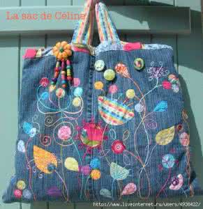 创意花式牛仔裤的叠法 旧牛仔裤还能干什么----“牛仔的创意”之包包欣赏