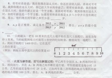 全国小学数学奥林匹克 1993年小学数学奥林匹克初赛试题