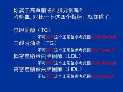 血脂正常值 健康科普  血脂正常值