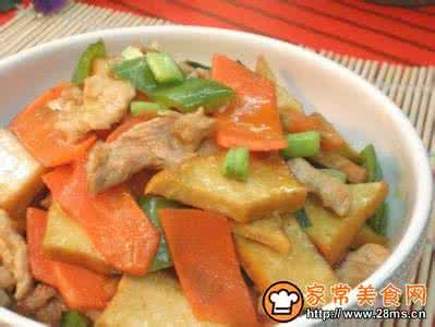 香干炒肉片 胡萝卜香干炒肉片的做法