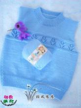 蓝色淡雅图片 【棒针教程】淡雅的粉蓝色儿童两件套