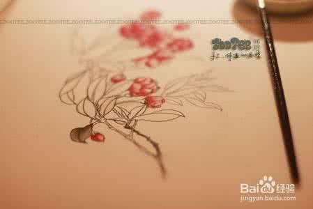 夹竹桃国画 颜料画 国画颜料绘制夹竹桃的过程