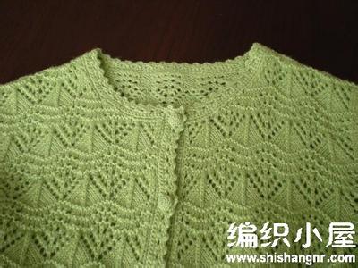 志田长袖圆钩 嫩绿色志田长袖针织开衫