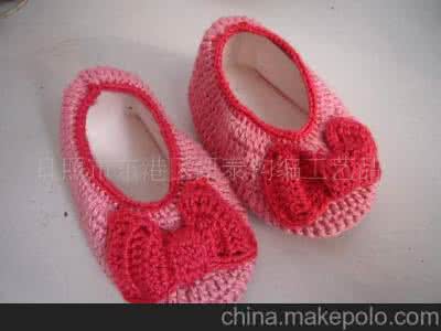 编织漂亮的毛线鞋 娃娃鞋的编织方法 漂亮的儿童毛线鞋编织教程╭★肉丁网