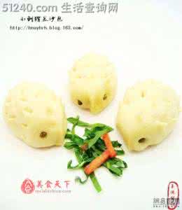 小刺猬豆沙包 主妇快餐 -- 小刺猬豆沙包