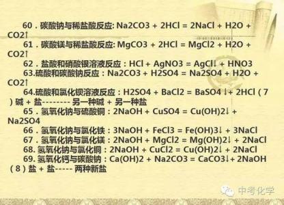 初中化学计算公式 初中化学中出现频率最高的公式