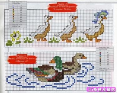 小鸭小鸡毛衣编织图案 小鸡、小鸭、小刺猬图案图解|十字绣图案及作品