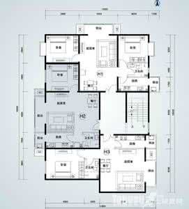 现代风格别墅户型图 现代风格三层别墅户型图8米×15米