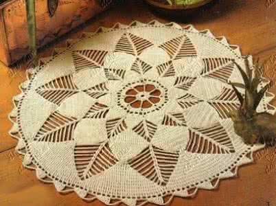 钩针地毯图解 美轮美奂的钩针圆地毯（图解）