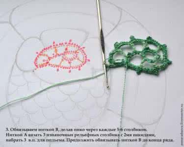 爱尔兰花边 爱尔兰花边技术教程：餐巾“玫瑰”