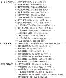 初三化学方程式 初三化学方程式全集