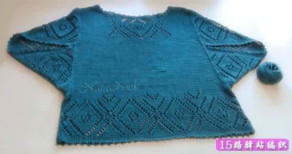 棒针镂空花编织图解 棒针编织----镂空短袖“阳光”