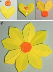 向日葵折纸步骤图解 向日葵折纸图解 向日葵怎么折？向日葵折纸图解