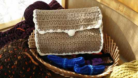 布艺小手包 钩针:小手包