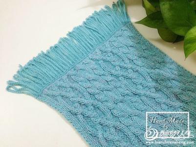 棒针编织围巾花样视频 波纹花样编织出来的流苏围巾图解，很棒的！|棒针编织图解