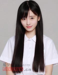 偏分长直发 韩式偏分长直发发型清丽素雅显淑女