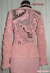 爱尔兰钩针编织图解 爱尔兰套裙美极了----解析美的钩织过程