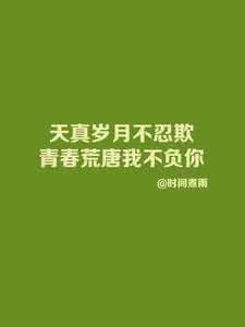 青春励志语录 天真岁月不忍欺，青春荒唐不负你