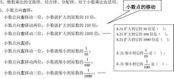 五年级上册数学知识点 五年级上册第三单元 总结小学五年级数学上册第三单元知识点
