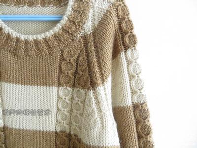 毛衣叶子花编织套头衫 前片中心四片叶子花女士秋冬套头衫编织教程(明月的棒针艺术)|棒针编织详细教程区