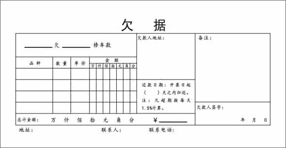 商务英语学习：怎样写英文借据和收据