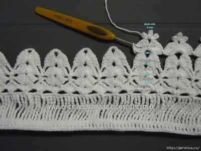 如何用钩针钩花边 钩针模式----珍珠”花边
