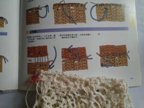 别致钩针中神套衫 【女款系列】别致的米色钩针半边菠萝莲短袖衫