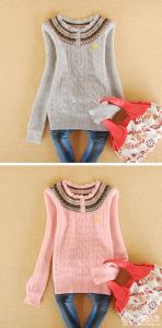 从领口往下织毛衣步骤 从领口往下织毛衣图解 领口胸口拼花衣