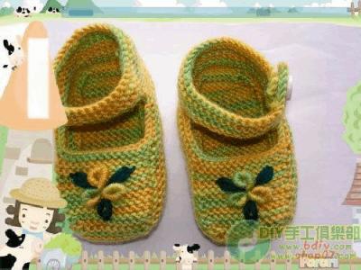 可爱的婴儿鞋编织方法 八片鞋的编织方法