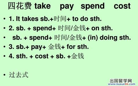 cost take spend pay cost take spend pay pay/cost/spend/take的用法一次搞定