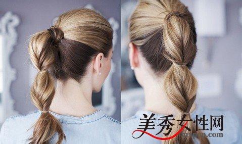 马尾编发 脑后优雅简约马尾编发教程