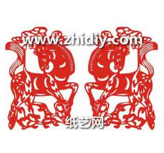 窗花剪纸图案大全 双马吉云送祝福窗花剪纸教程【窗花的剪法】