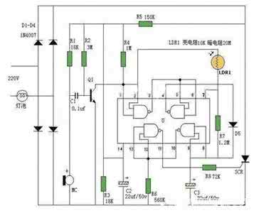 led声控灯电路图 声控灯电路图