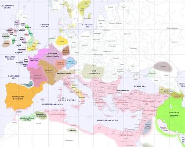 欧洲中世纪黑暗时代 中世纪各个时代的欧洲地图