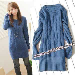 儿童麻花长款毛衣 麻花长款毛衣