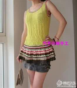 巧手毛线屋背心裙编织 巧手妈咪手工----玫灰黑配色裙“畅想”