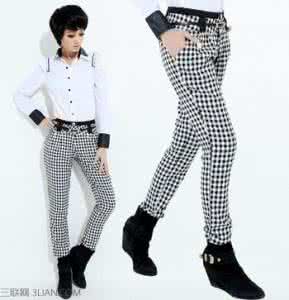 格子裤搭配上衣图片 黑白格子裤搭配什么上衣好