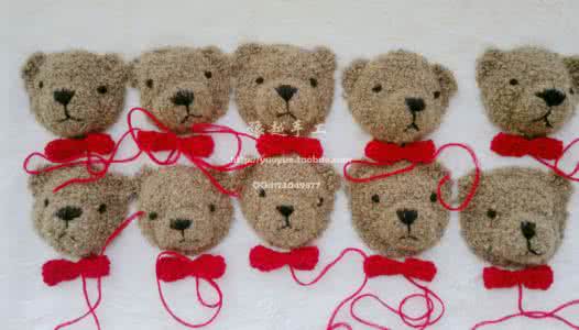 钩针平面小熊图案图解 可爱的平面小熊，用来搭配烂赞