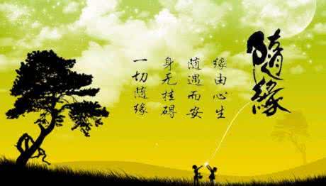 君今百事且随缘 且随风且随缘
