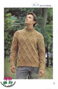 棒针女式套头毛衣的图 棒针男式菱形扭花套头毛衣
