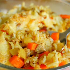 咖喱牛肉焗饭 咖喱牛肉炒饭/焗饭(一人份)的做法