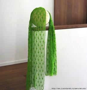 镂空叶子花围巾编织 极漂亮的编织----叶子镂空围巾