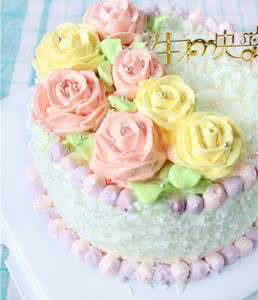小清新生日蛋糕图片 【小清新玫瑰生日蛋糕】