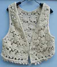 韩版宝宝钩针背心图解 恬静背心----钩针一线连