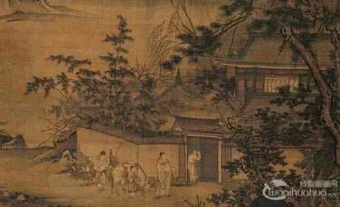 书画名家 马远 与下 马远《秋山投宿图》-宋代名家马远人物山水画高清大图赏析