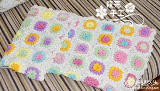 漂亮的钩针毯子图解 漂亮的钩针毯子图解 漂亮的格子毯  图解