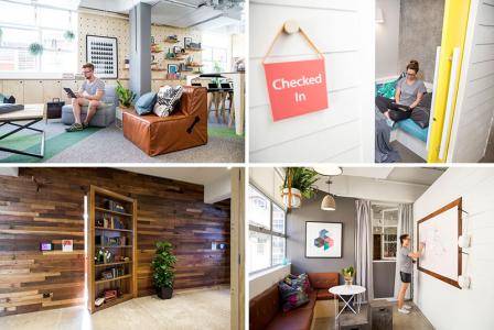 柜子门上下翻板做餐桌 在家办公?把餐桌翻上去就行了:这个设计了不起