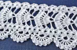 钩针扇形花边花样图解 钩针教程：“扇形条状花边”
