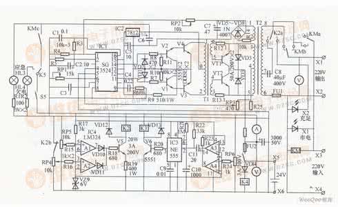 应急电源电路图 其他电源电路:PS350(350W)应急电源电路图